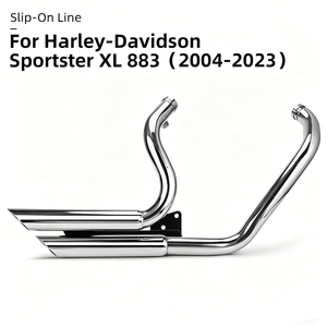 Sistema completo de escape para motocicleta, silenciador de acero inoxidable, tipo slip-on, para <span class=keywords><strong>HD</strong></span> <span class=keywords><strong>883</strong></span> / XL48 / 1200, años 2005 a 2018 - Product Image 1