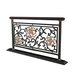 Rampe d'escalier de villa en alliage d'aluminium, style européen de luxe, design sculpté, <span class=keywords><strong>balustrade</strong></span> à fixation au sol, fournie directement par l'usine - Product Image 1
