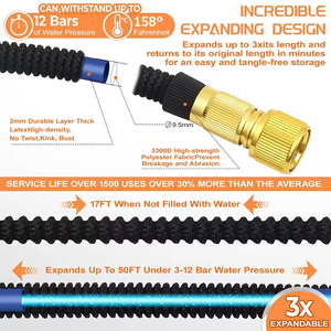BE Hot Selling 30m Lightweight Expandable Garden Water Soaker Hose Plastic and Latex for Car Washing Watering Outdoor Use - Product Image 3