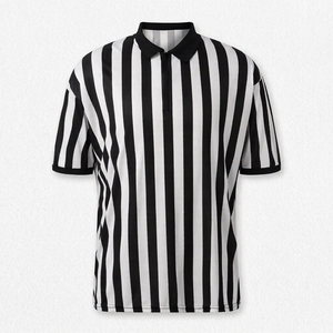 Camiseta Deportiva de Manga Corta para Hombre, Estampada a Rayas, Transpirable, con Cuello, Uniforme Deportivo Blanco y Negro - Product Image 1