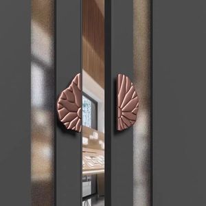Maniglia <span class=keywords><strong>per</strong></span> Porta d'Ingresso a Foglia di Loto, Finitura Bronzo Anticato, <span class=keywords><strong>per</strong></span> Ville di Lusso, Grandi Porte in Legno e Vetro, Grado Architettonico - Product Image 5