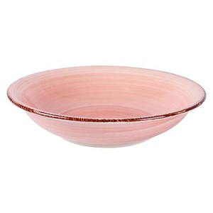 Bol à soupe ménagère en céramique, de grande capacité, vaisselle en céramique, design peint à la main, rose violet, 1 pièce - Product Image 2