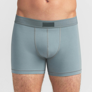 Calzoncillos bóxer transpirables de corte ajustado para hombre, con logotipo personalizado, sin costuras, de algodón y spandex, ropa interior masculina. - Product Image 1