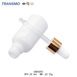 Customized New 30ml clear Frosted Flat Shoulder Serum <b>Glass</b> <b>Dropper</b> <b>Bottle</b> Cosmetic Skincare Packaging - Product Image 3