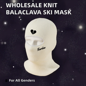 Vente en gros d'usine, best-seller, masque de ski en tricot ajouré réglable, cagoule pour adultes, hommes et femmes, masque facial, dessiné à la main, numérique - Product Image 3