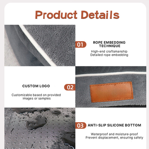 Camas ortopédicas para perros de gran tamaño, cama de sofá para mascotas de espuma viscoelástica XL Egg-Crate con lados de refuerzo, almohada de cama inferior antideslizante - Product Image 5