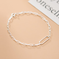 Bracelets fins pour femmes, luxe, chaîne à maillons en forme de trombone, bracelet en argent sterling 925