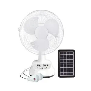 12-Inch AC/DC Operated Metal Grid 3-Blade Rechargeable Outdoor Home Solar Fan