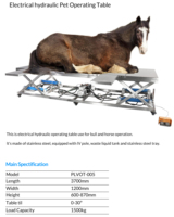 Table d'opération vétérinaire en acier inoxydable 304 réutilisable, hydraulique, pour chevaux, animaux de grande taille, bovins