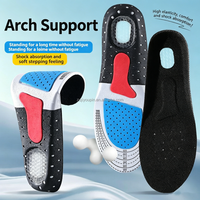Semelles intérieures sportives en gel de silicone avec soutien de la voûte plantaire, orthopédiques, pour fasciite plantaire et course à pied