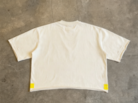 T-shirt Homme Personnalisé Coupe Boxy Oversize Imprimé Graphique Manches Courtes Streetwear Effet Vieilli Court Col Contrastant avec Logo