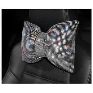 Reposacabezas para Asiento de Coche con Lazo de Mariposa, Reposacabezas con Diamantes de Agua Brillante, Almohada Lumbar Interior para Coche, Venta al por Mayor - Product Image 6