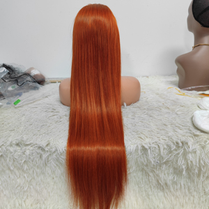 Letsfly 10A 13x4 Lace Frontal Human Hair <b>Wigs</b> 350# <b>Ginger</b> Colorful 200% Density Water Wave Ear to Ear 18-30 Inches Wholesales - Product Image 2