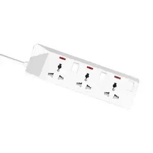 OSWELL 3 way power outlet universal socket power strip individual switches desktop plug receptacle extension socket