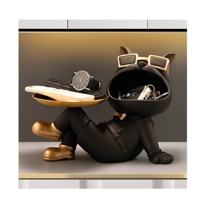 2023รูปปั้นบูลด็อกบูลด็อกรูปปั้นบูลด็อกพร้อมถาดตกแต่งบ้านด้วยเรซิ่นของตกแต่งบ้านแบบ <span class=keywords><strong>DIY</strong></span> ในร่ม - Product Image 1