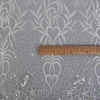Chaussures de mariage personnalisées en tissu jacquard tricoté en tulle blanc doux, brodé de fleurs, de sequins et de perles, 100 % polyester épais
