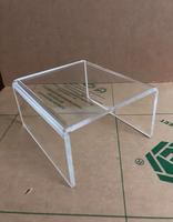 Présentoir autoportant personnalisé en acrylique transparent de haute qualité, écologique, lavable, avec bordure dorée, pré-assemblé pour chaussures