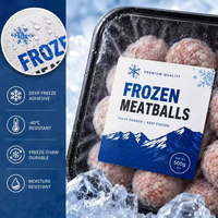 Étiquette adhésive personnalisée en rouleau pour congélateur avec logo doré, pour emballage de viande surgelée et aliments gourmets haut de gamme