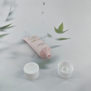 Emballage personnalisé écologique en tube souple en plastique rose mat de 150 ml avec bouchon à clapet pour le lavage du visage cosmétique - Product Image 5