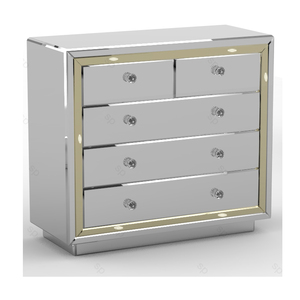 Modern Entryway Living Room Furniture Mirrored Chest Drawers Cabinet