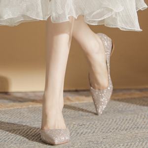 Ballerines de mariage et de fiançailles pour femmes, deux-en-un, pour un usage quotidien, imperméables, légères, en cuir véritable - Product Image 3