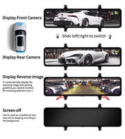 2K Ultra HD 2560x1440P Dual Lensa 12'' Kamera Spion GPS Dash Cam Penglihatan Malam Kamera Mundur 1 Tahun Perekam Video Mobil