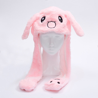 Cappello con Orecchie di Coniglio in Peluche, Giocattolo con Airbag e LED, Regalo Trendy