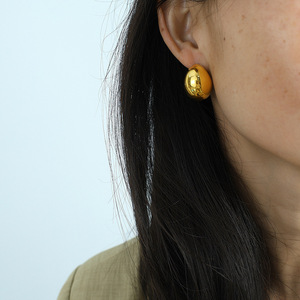Pendientes con forma de grano de oro, diseño de luna de aleación de zinc para mujer, regalo, joyería EH15 - Product Image 2