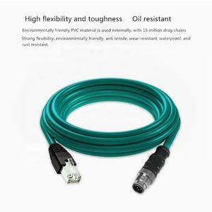 Câble Ethernet pour capteur de caméra industrielle M12 vers RJ45, 4 broches, mâle de type <span class=keywords><strong>D</strong></span>, haute flexibilité, cuivre pur, connecteur réseau <span class=keywords><strong>LAN</strong></span> - Product Image 5