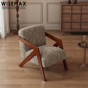 MUEBLES WISEMAX, Muebles para el Hogar de Estilo Francés, Sofá Individual con Estructura de Madera Maciza, Sillón Cómodo, Sillón para Villa o Apartamento - Product Image 4