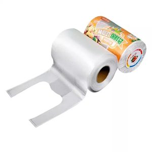 Hdpe Clear <b>Plastic</b> T-shirt Freezer Bag Food Packaging Bag On <b>Roll</b> - Product Image 1