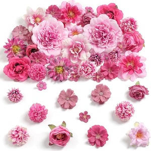 Fantaisie bricolage conception mixte tête de fleur artificielle gâteau accessoires matériel Pack thème fête d'anniversaire gâteau décoration fournitures - Product Image 1