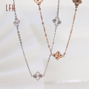 Collar y Pulsera de Oro de 18k de Fábrica, Pulsera de Trébol, Pulsera de Trébol de Cuatro Hojas de Oro de 18k, Oro Au750, Joyería de Oro Real de 18k - Product Image 2