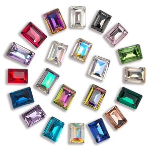 Broca de uñas rectangular de cristal con forma de azúcar de roca, punta recta, base puntiaguda, forma irregular, para bricolaje - Product Image 1