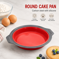 Moule à gâteau rond en acier au carbone avec intérieur en silicone, moule antiadhésif pour gâteau en couches