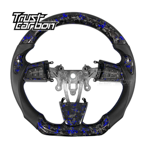 Volante Deportivo Personalizado de Fibra de Carbono Forjado Sapphire para <span class=keywords><strong>Cadillac</strong></span> <span class=keywords><strong>CTS</strong></span>-V ATS CT4 CT5 SLS 08-14 con Empuñaduras de Cuero Auténtico - Product Image 1