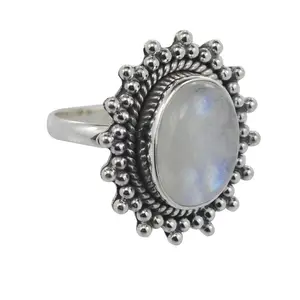 Natural Labradorite Ring Indian Handmade Silver Jewelry 925 Silver Ring Supplier