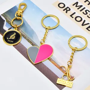 China supplier high quality gold key chain hard enamel metal keychain