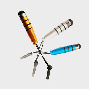 Color del OEM y el logotipo de cabeza de bala Mini de metal inteligente lápiz táctil capacitiva con punta de goma - Product Image 2