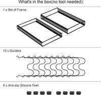 Étagère organisatrice extensible pour casseroles et poêles en fer avec 10 séparateurs réglables, à fixer au mur pour armoire et comptoir