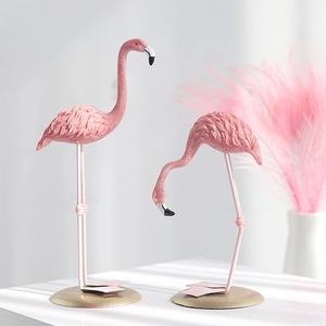 Home Decor Nordic Style Flamingo Figurine Home Decoration Fairy Garden Living Room Office Wedding Party Ornament Resin Crafts