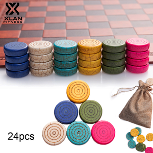 Gioco da Tavolo Familiare XLAN, <span class=keywords><strong>Dama</strong></span> in Pietra, Gioco da Tavolo con Tabellone in Pelle 33x33cm, 24 Pezzi, Set Regalo per Bambini e Adulti - Product Image 1