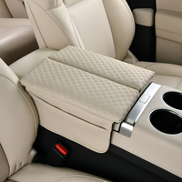 Boîte de rangement multifonctionnelle de luxe en cuir pour accoudoir de voiture, organisateur intérieur universel avec design surélevé