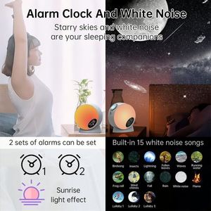 Lámpara Proyector de Estrellas LED de Alta Calidad con Altavoz BT, Reloj Despertador con Ruido Blanco, Lámpara Proyector de Cielo Estrellado para Decoración de Habitaciones - Product Image 2
