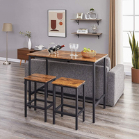 Table de bar de comptoir moderne de luxe, chaise longue et étroite en bois et en fer, meubles pour salle à manger, cuisine, bar à domicile, hôtel, disponible à la vente