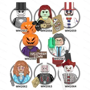WM6102 blok Halloween Jack Sally Hellraiser Exorcist labu King Re-Animator rumah 1000 mayat Mini Bricks untuk mainan anak-anak