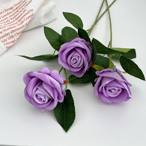 High Quality <b>Single</b> Flannel Rose Factory Wholesale Valentine's Day Wedding Hotel Decorations Easter Artificial <b>Flower</b> Home - Product Image 5