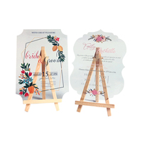 Boîte cadeau personnalisée transparente unique avec impression, cartes d'invitation de mariage en acrylique découpées au laser, invitation de mariage en acrylique miroir
