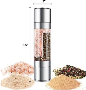 2 in 1 <b>Salt</b> <b>and</b> <b>Pepper</b> <b>Grinder</b> - Stainless Steel Manual Dual-purpose <b>Salt</b> <b>and</b> Spices <b>Grinders</b> With Adjustable Finenes - Product Image 5