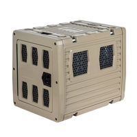 Rotationsgeformte Kunststoff-Hundebox Tragbarer Haustier-Reisekäfig mit Rädern Große Hundetransportbox für Innen- und Außenbereich Haustierkäfig